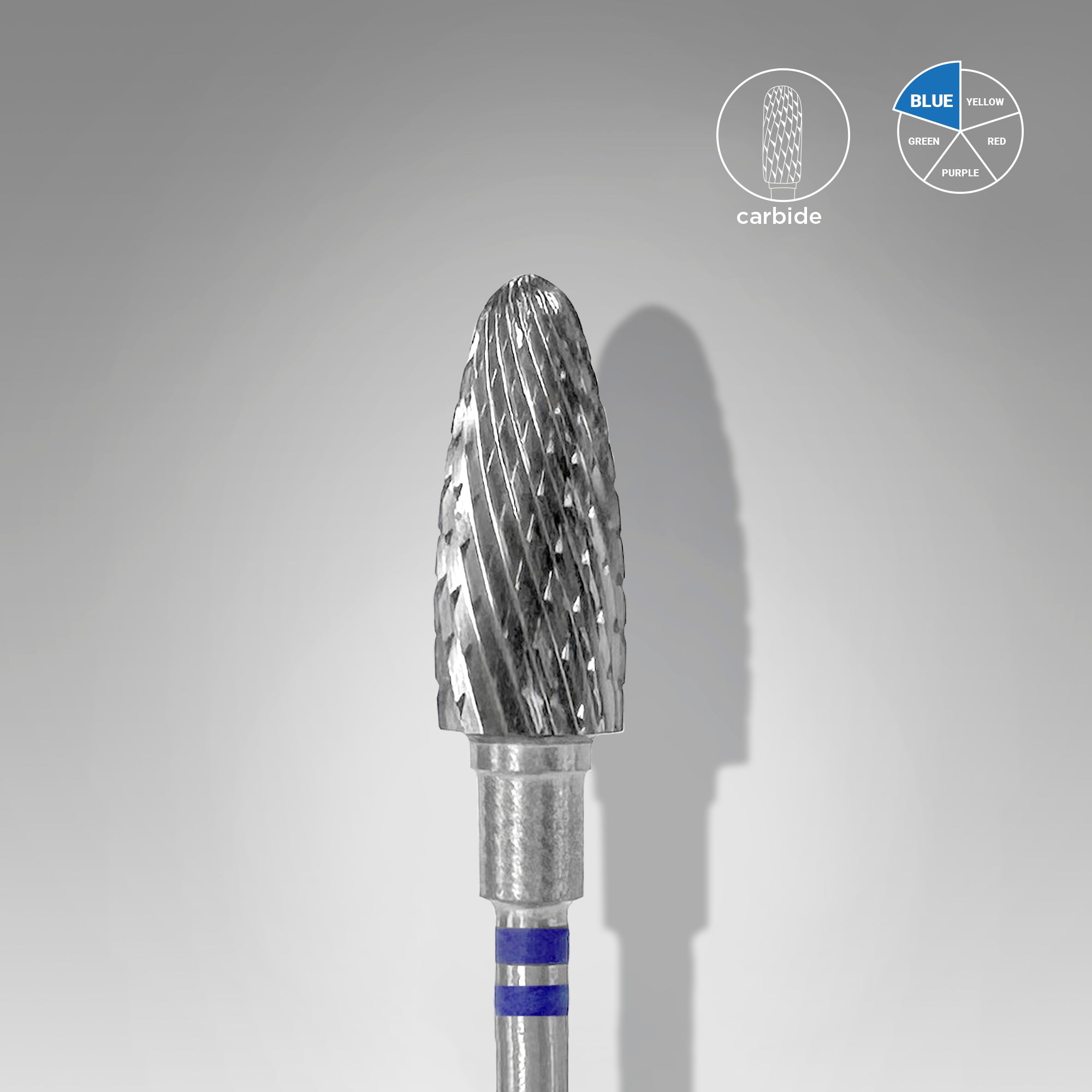 STALEKS EXPERT Freza din carbură pentru stângaci tip «porumb» albastră, diametru 6 mm, partea activă 14 mm
