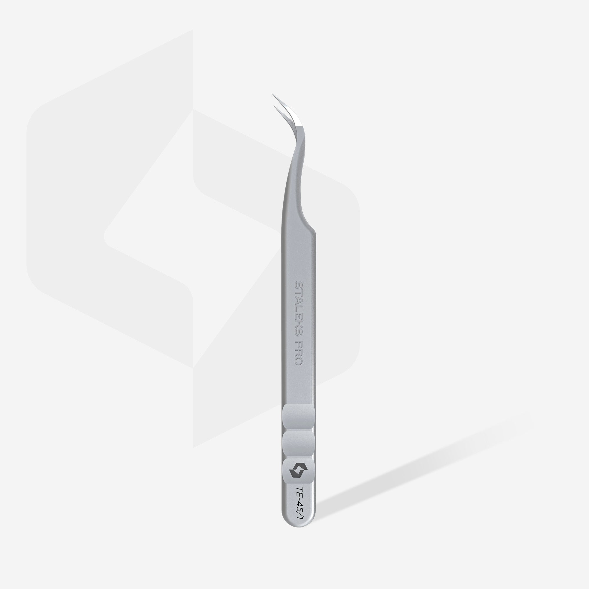STALEKS EXPERT 45 TYPE 1 Pince professionnelle avec stries pour extensions de cils, incurvée