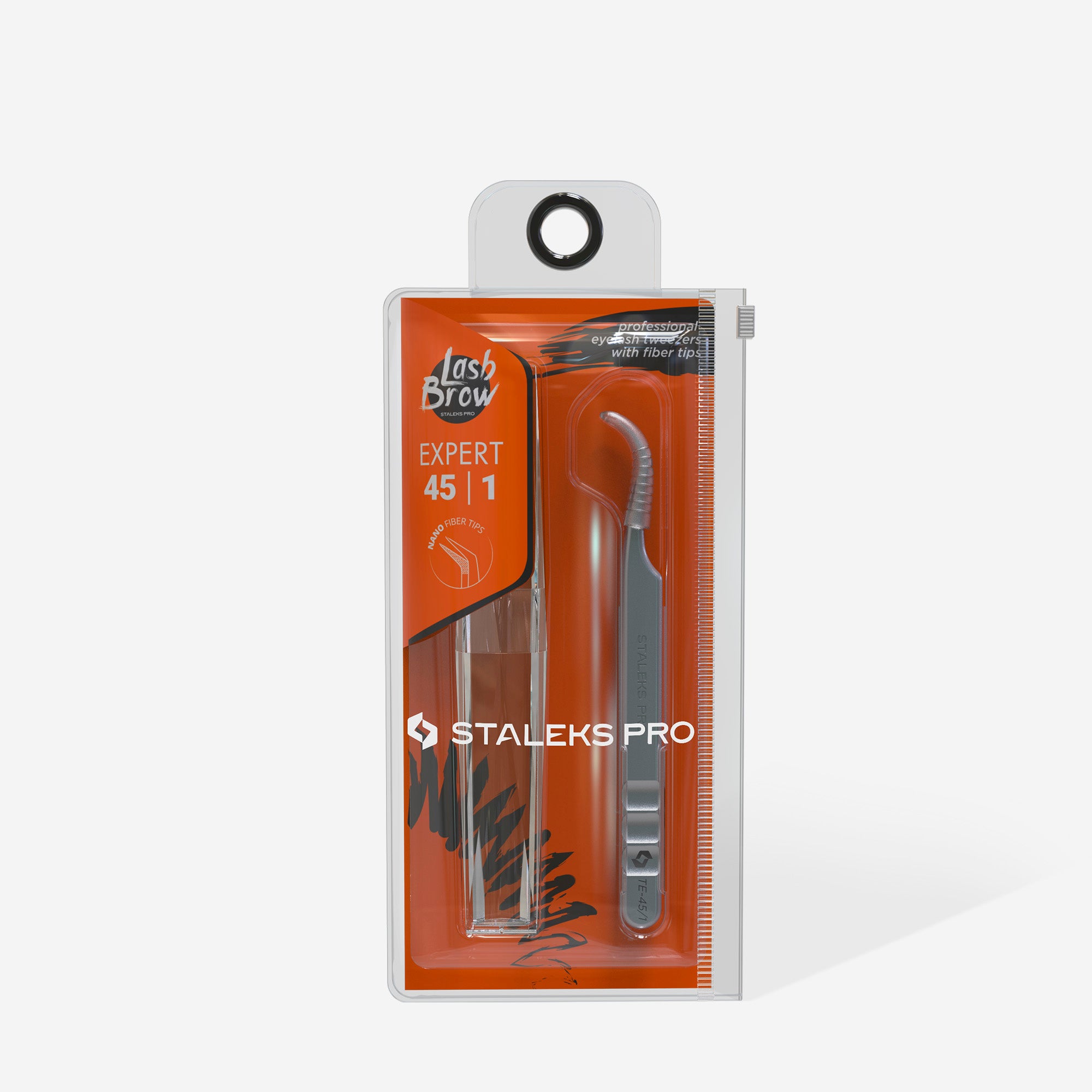 STALEKS EXPERT 45 TYPE 1 Pince professionnelle avec stries pour extensions de cils, incurvée