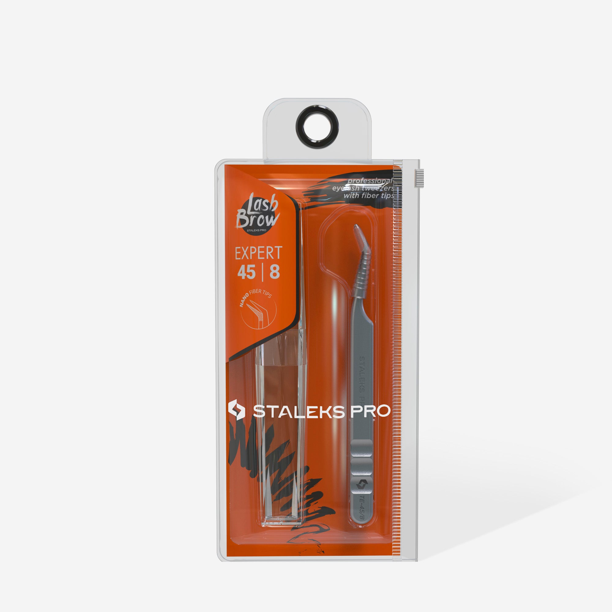 STALEKS EXPERT 45 TYPE 8 Professional lash tweezers with fiber tips, mini L