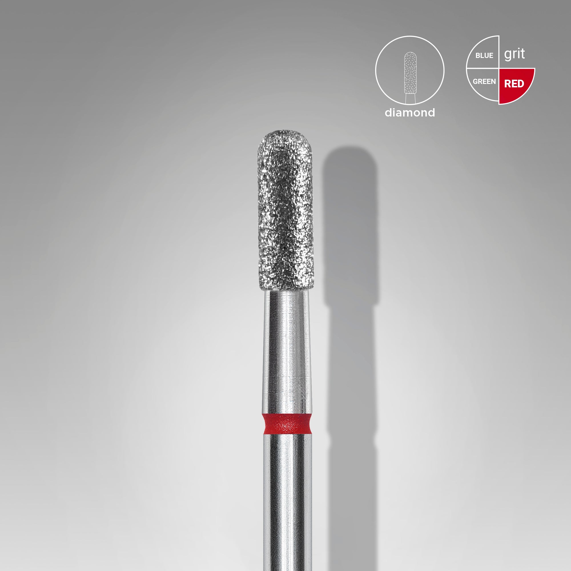 STALEKS EXPERT Freza diamantată «cilindru» rotunjită roșie, diametru 2,3 mm, partea activă 6,5 mm