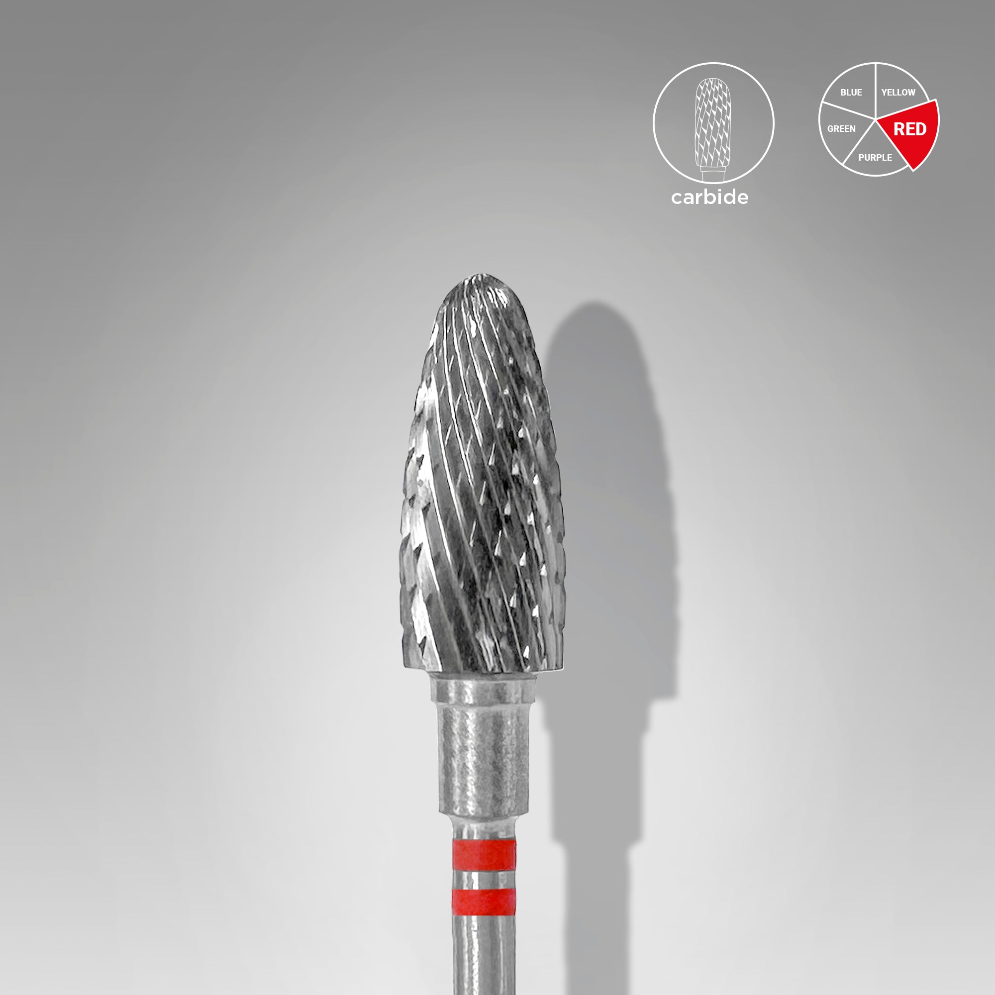 STALEKS EXPERT Freza din carbură pentru stângaci tip «porumb» roșie, diametru 6 mm, partea activă 14 mm