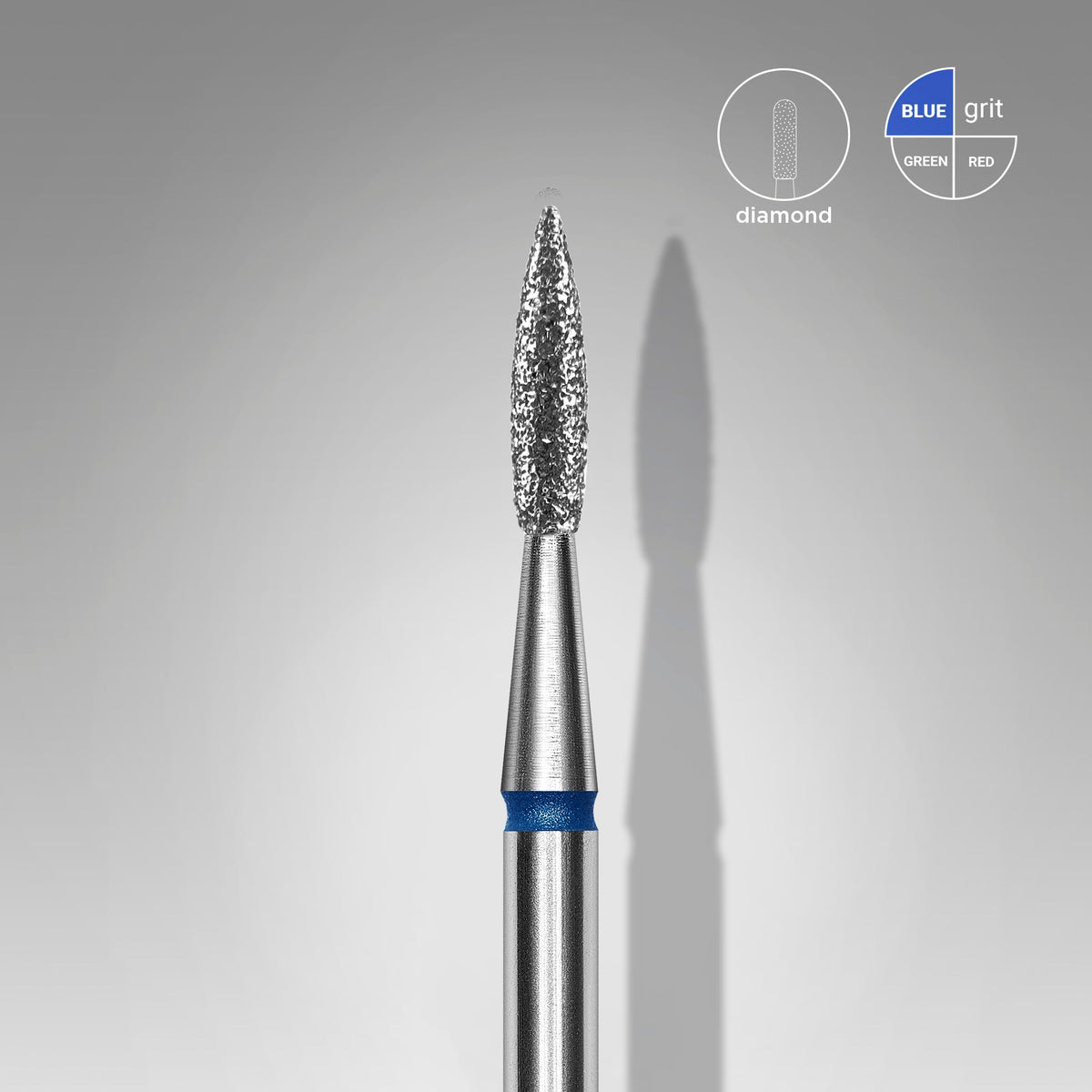 STALEKS EXPERT Fraise diamantée « Flamme pointue » bleue, diamètre 1,8 mm, partie active 8 mm