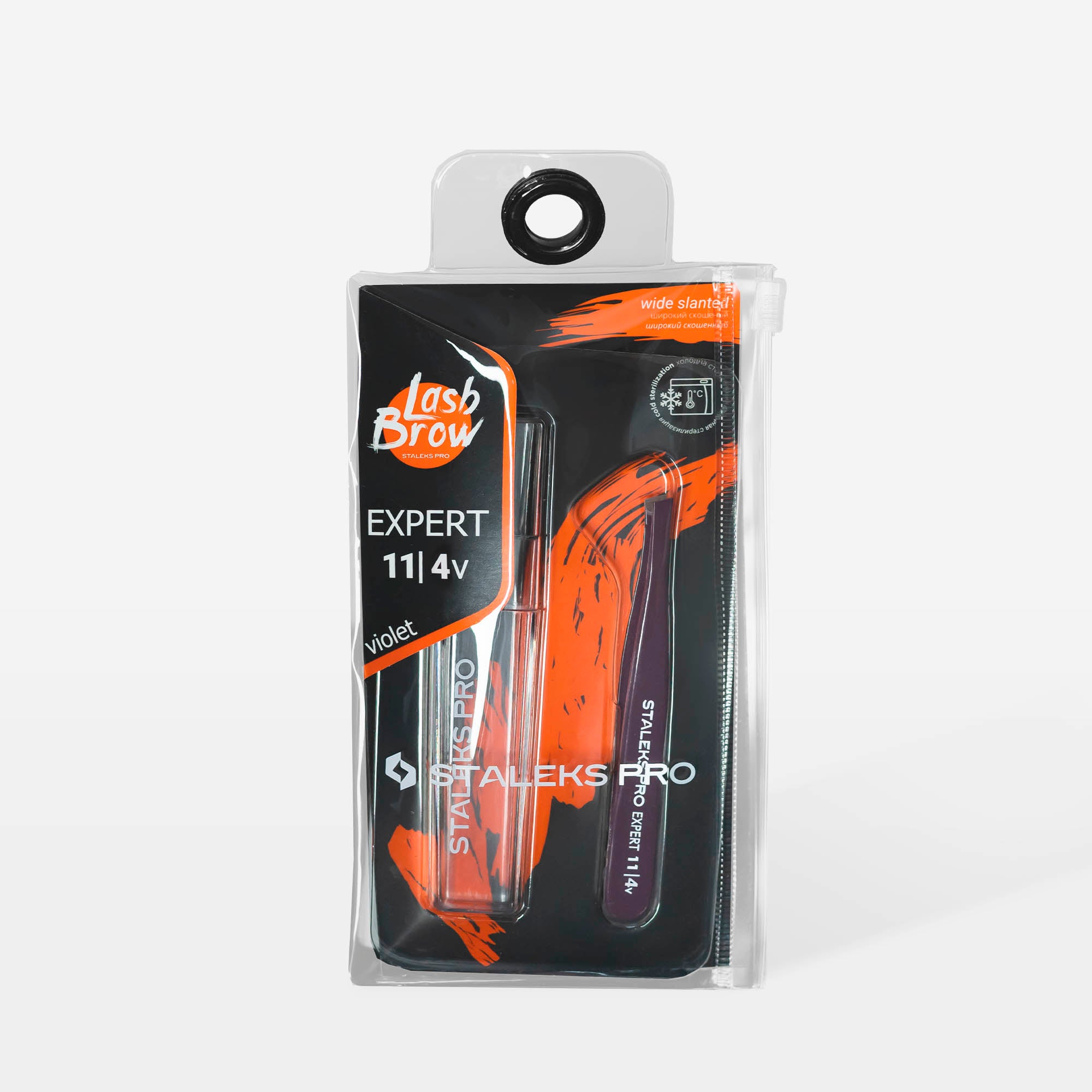 Pinzeta na obočí fialová EXPERT 11 TYPE 4v (úzké zkosené čelisti)
