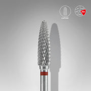 STALEKS EXPERT Carbide nail drill bit corn red, head diameter 4 mm, working part 14 mm
