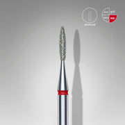STALEKS EXPERT Frez diamentowy „Płomień” czerwony, średnica 1,6 mm, część robocza 8 mm