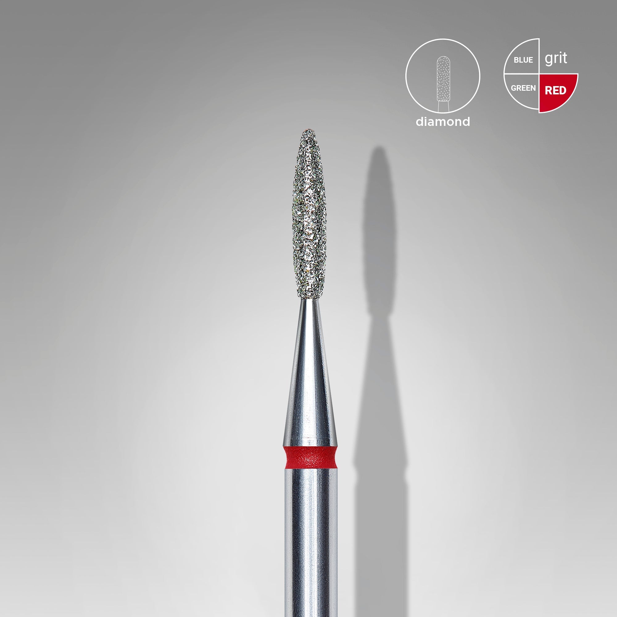 STALEKS EXPERT Freza diamantată «flacără» roșie, diametru 1,6 mm, partea activă 8 mm