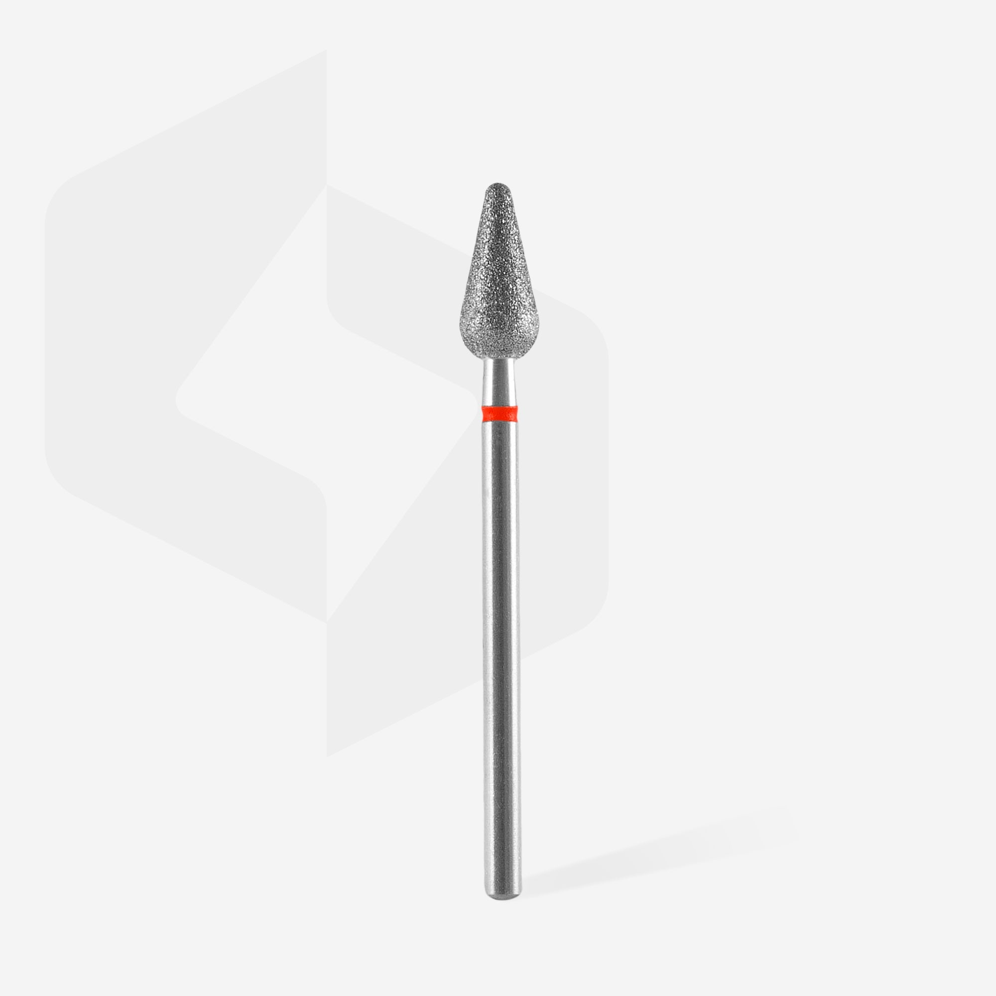 STALEKS EXPERT Elmas freze, yuvarlak armut şekli, kırmızı, 5 mm çap, 12 mm çalışma kısmı