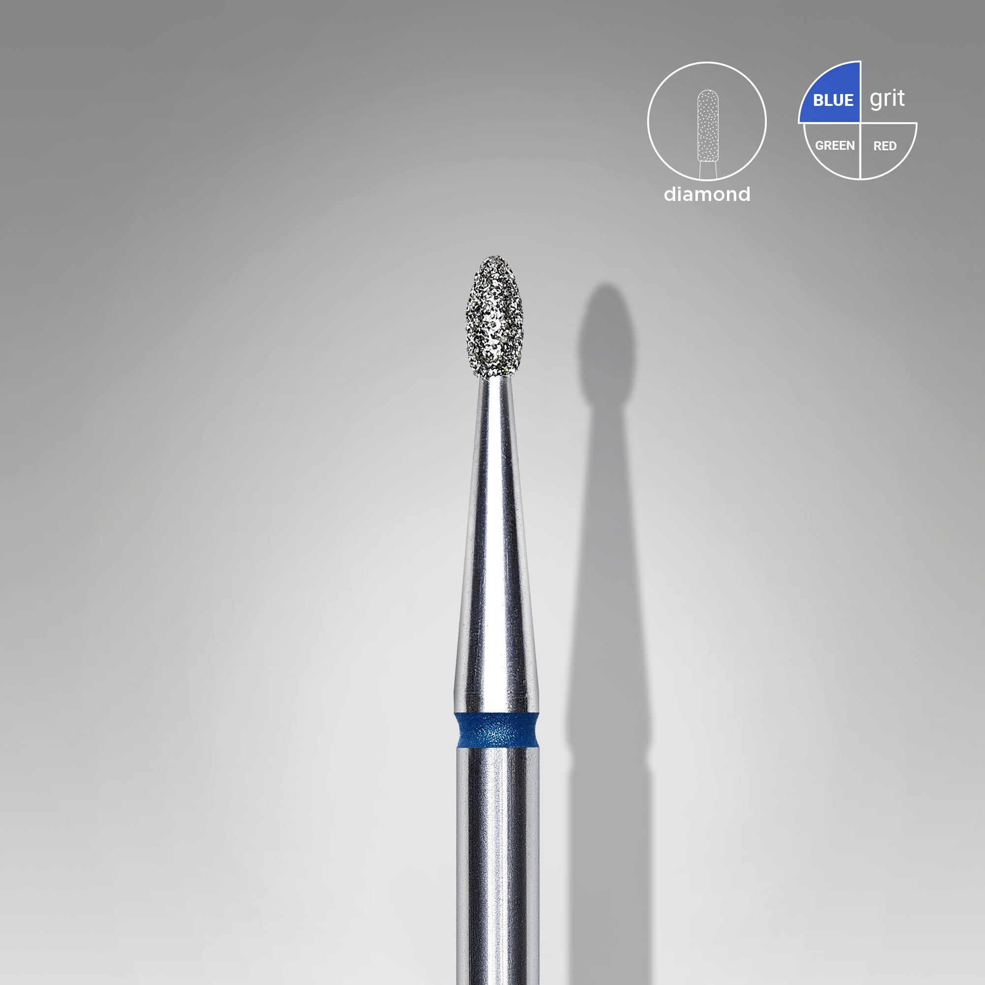 STALEKS EXPERT Freza diamantată «rinichi rotunjit» albastră, diametru 1,6 mm, partea activă 3,4 mm