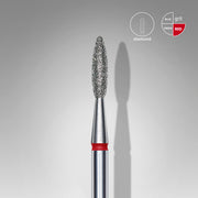 STALEKS EXPERT Diamond nail drill bit flame red, head diameter 2,1 mm, working part 8 mm