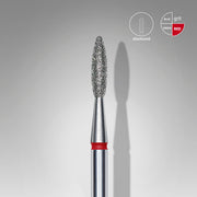 STALEKS EXPERT Fresa diamantada «Llama» roja, diámetro 2,1 mm, parte de trabajo 8 mm
