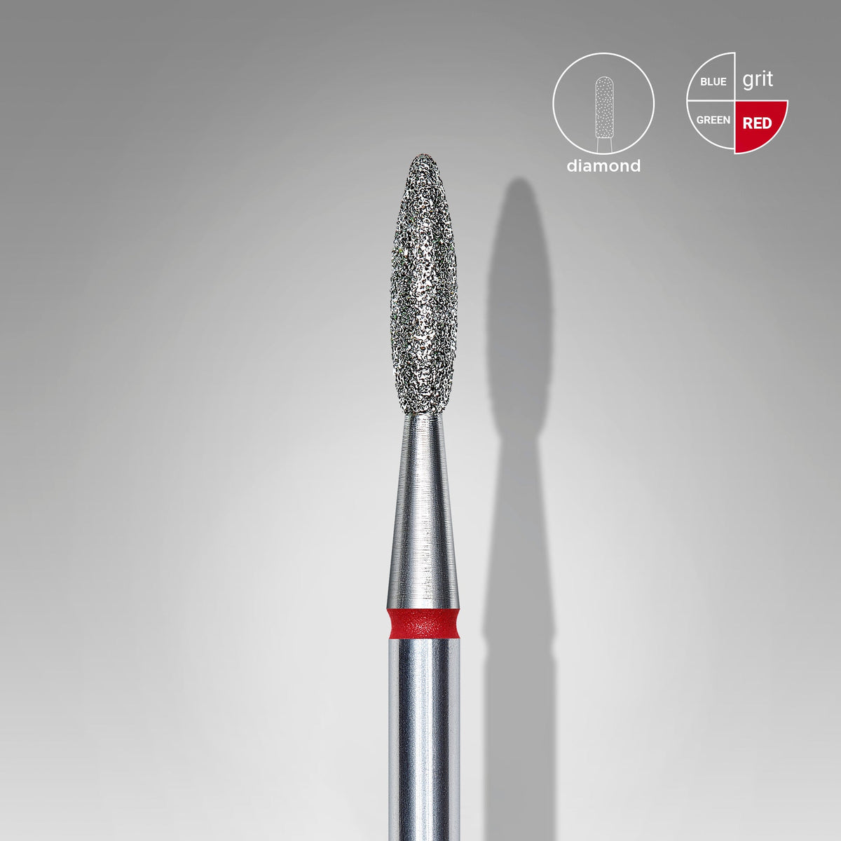STALEKS EXPERT Fraise diamantée « Flamme » rouge, diamètre 2,1 mm, partie active 8 mm