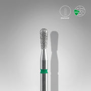 STALEKS EXPERT Diamond nail drill bit match green, head diameter 2,3 mm, working part 5 mm