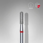 STALEKS EXPERT Diamond nail drill bit rounded cylinder red, head diameter 2,3 mm, working part 8 mm