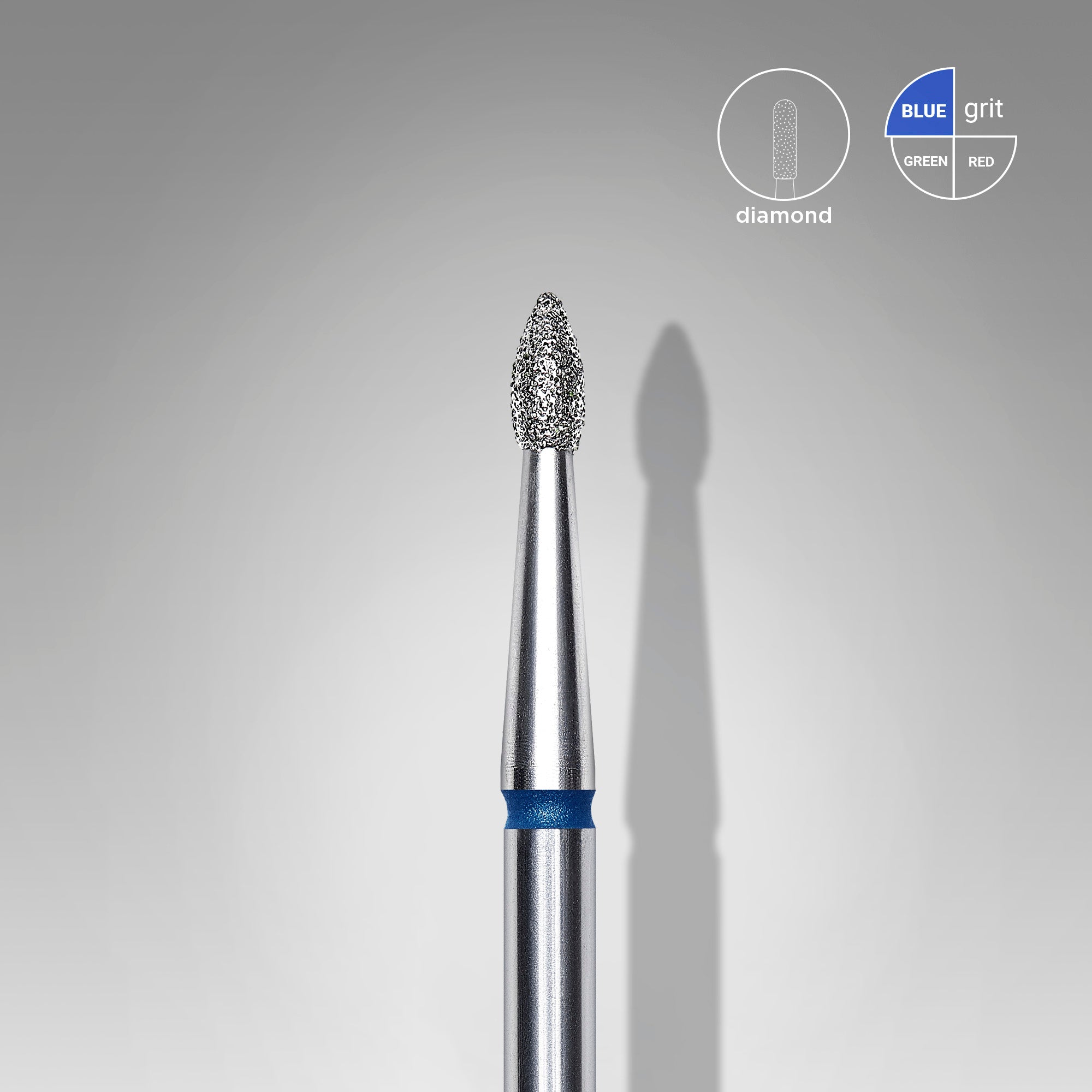 STALEKS EXPERT Elmas freze, sivri tomurcuk, mavi, çap 1,8 mm, çalışma kısmı 4 mm