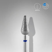 STALEKS EXPERT Diamond nail drill bit rounded pear blue, head diameter 5 mm, working part 12 mm