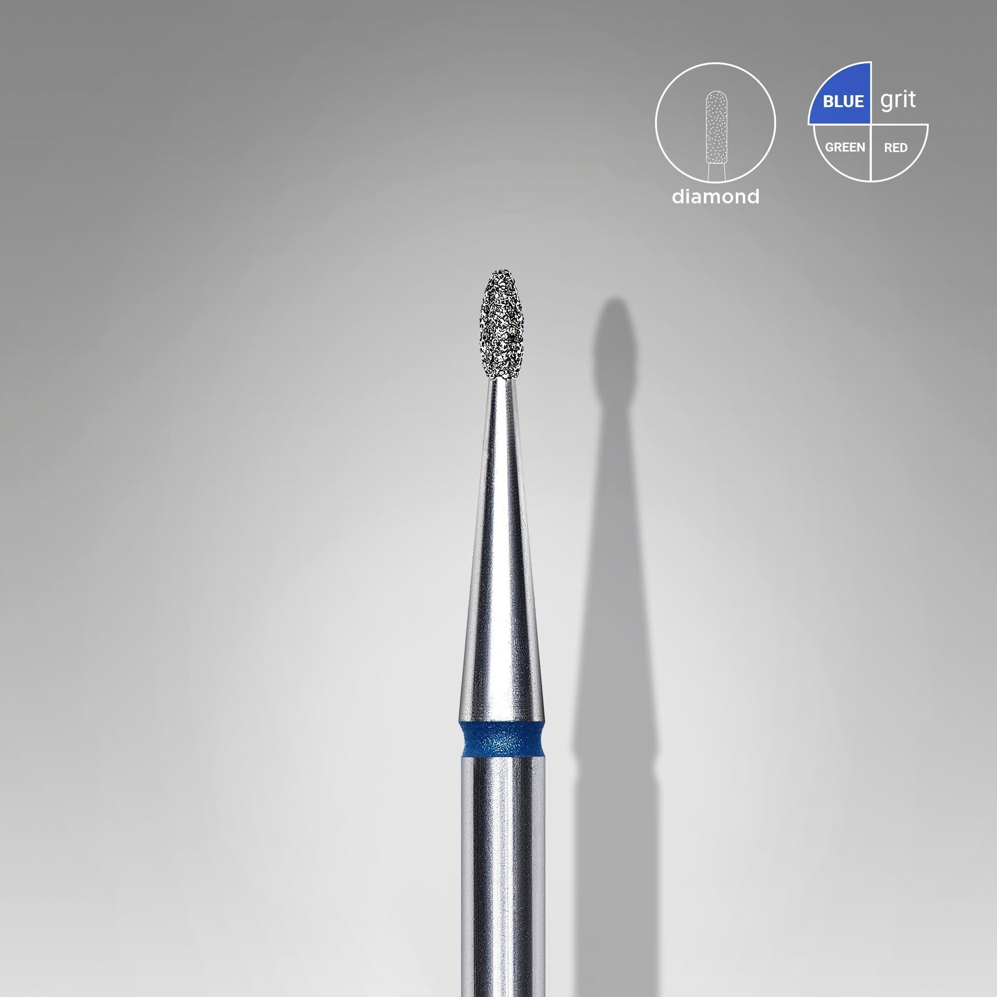 STALEKS EXPERT Freza diamantată «rinichi rotunjit» albastră, diametru 1,2 mm, partea activă 3 mm
