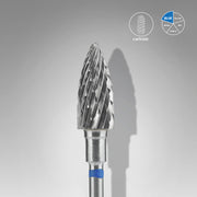 STALEKS EXPERT Carbide nail drill bit pine cone blue, head diameter 6 mm, working part 14 mm