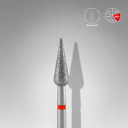 STALEKS EXPERT Diamond nail drill bit pointed pear red, head diameter 4 mm, working part 12 mm