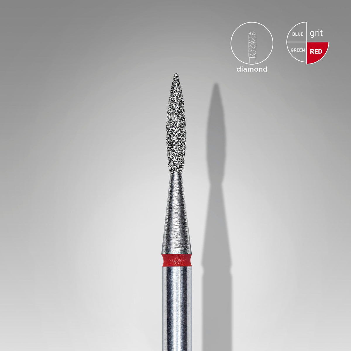 STALEKS EXPERT Fraise diamantée « Flamme pointue » rouge, diamètre 1,6 mm, partie active 8 mm