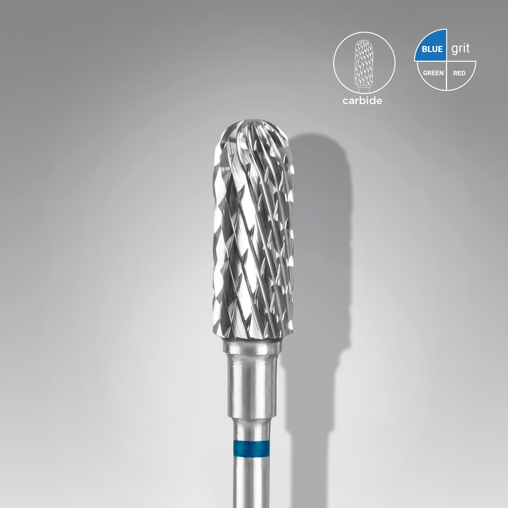 STALEKS EXPERT Carbide nail drill bit rounded cylinder blue, head diameter 5 mm, working part 13 mm