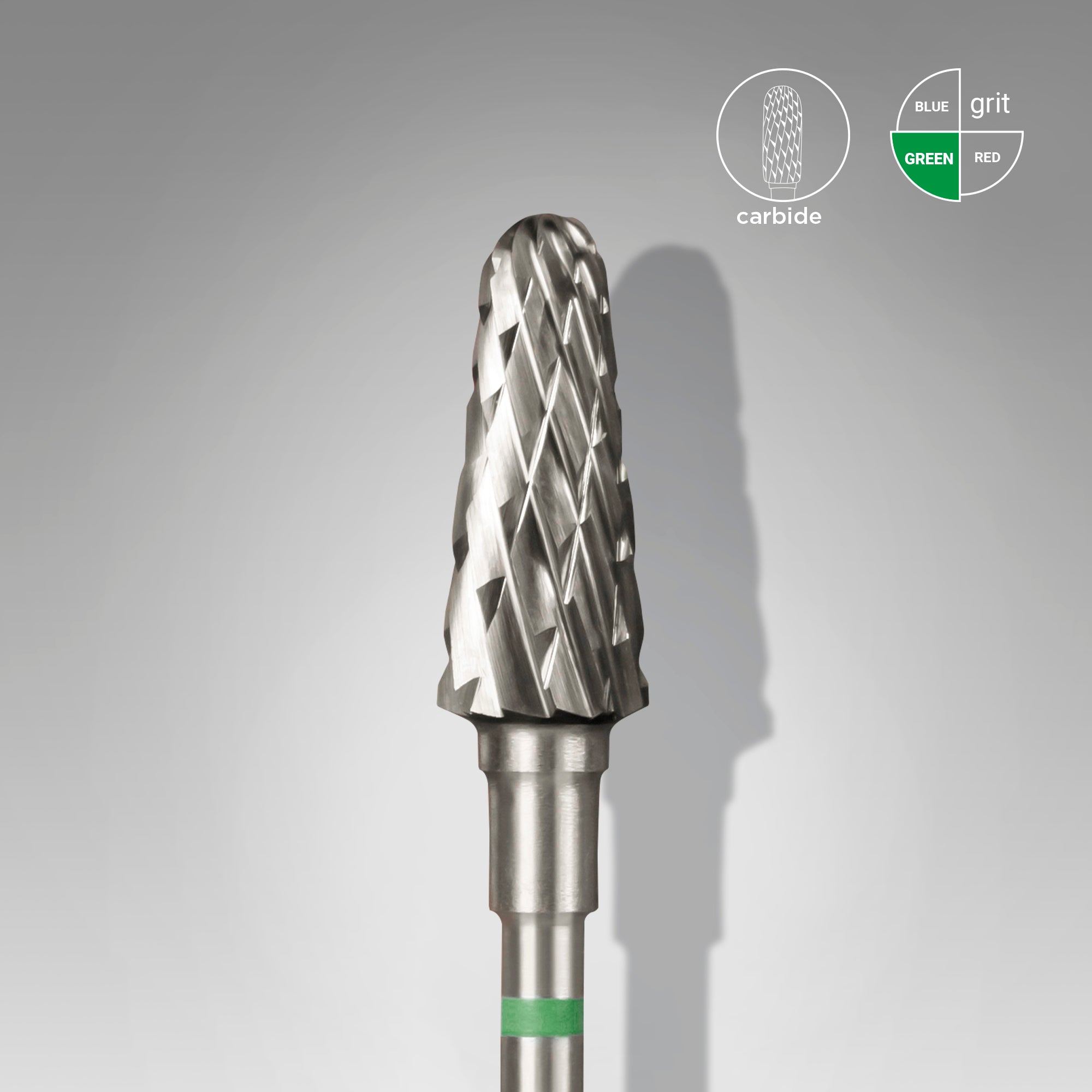 STALEKS EXPERT Carbide nail drill bit frustum green, head diameter 6 mm, working part 14 mm