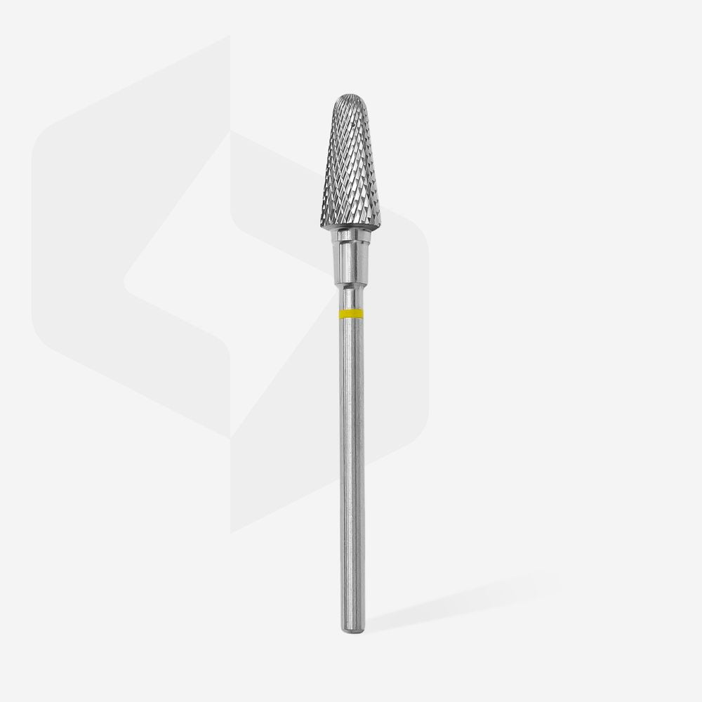 STALEKS EXPERT Carbide nail drill bit frustum yellow, head diameter 6 mm, working part 14 mm