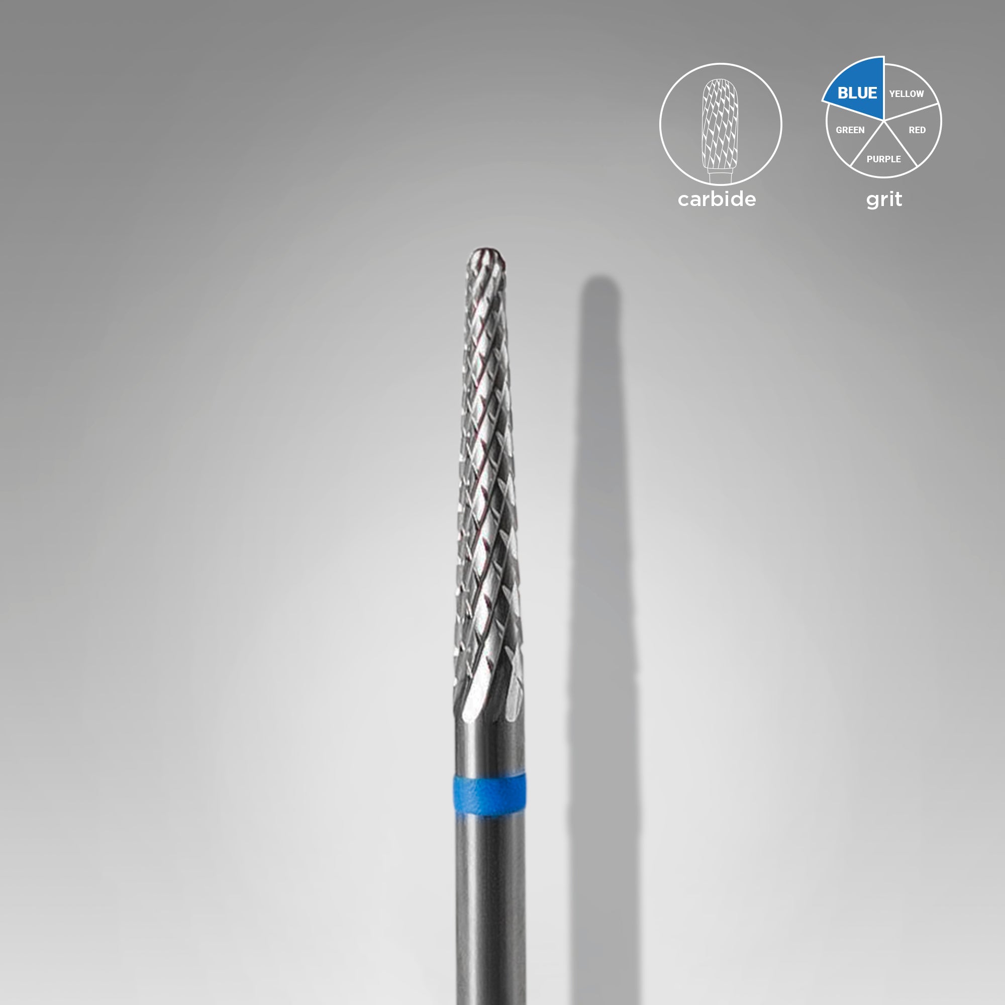 STALEKS EXPERT Carbide nail drill bit cone blue, head diameter 2,3 mm, working part 14 mm