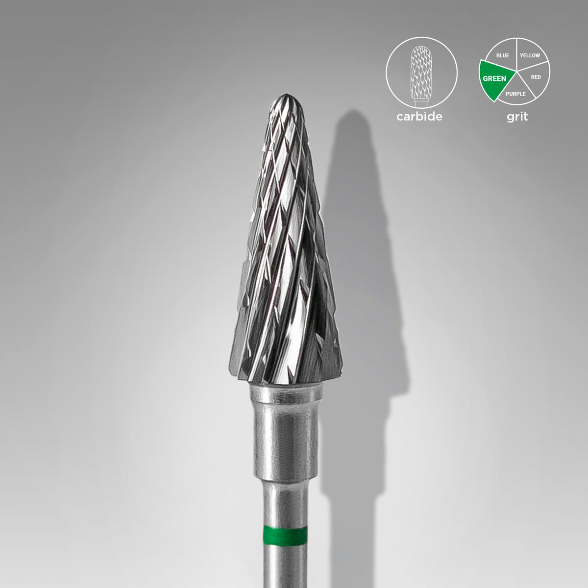 STALEKS EXPERT Freza din carbură conică verde, diametru 6 mm, partea activă 14 mm