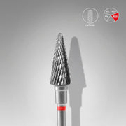 STALEKS EXPERT Sert alaşım koni freze, kırmızı, çap 6 mm, çalışma kısmı 14 mm