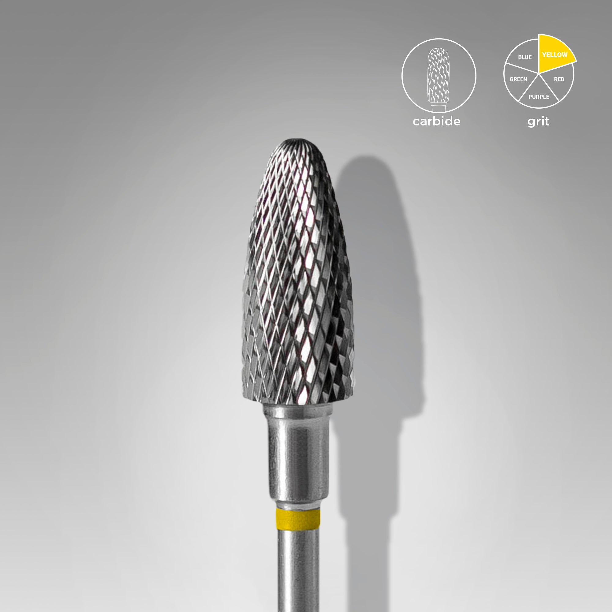 STALEKS EXPERT Freza din carbură «porumb» galbenă, diametru 6 mm, partea activă 14 mm