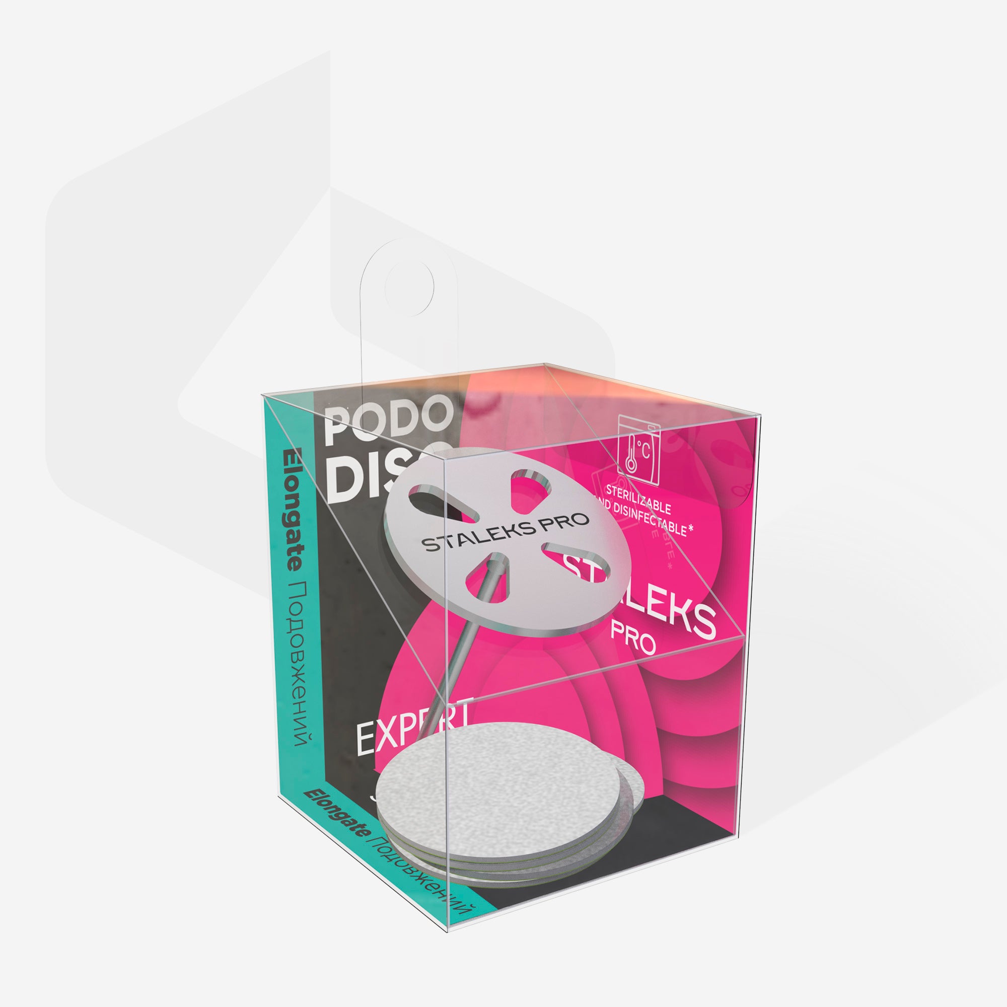 Набір педикюрний диск подовжений PODODISC STALEKS PRO L (25 мм) та змінні файли 180 грит (5 шт.)