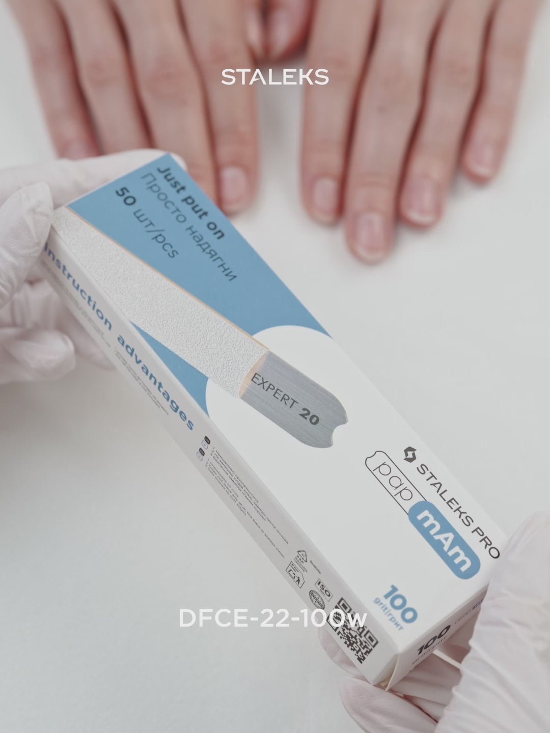 Load Video: STALEKS EXPERT 20 papmAm Nail files for straight base, 100 grit (50 pcs)