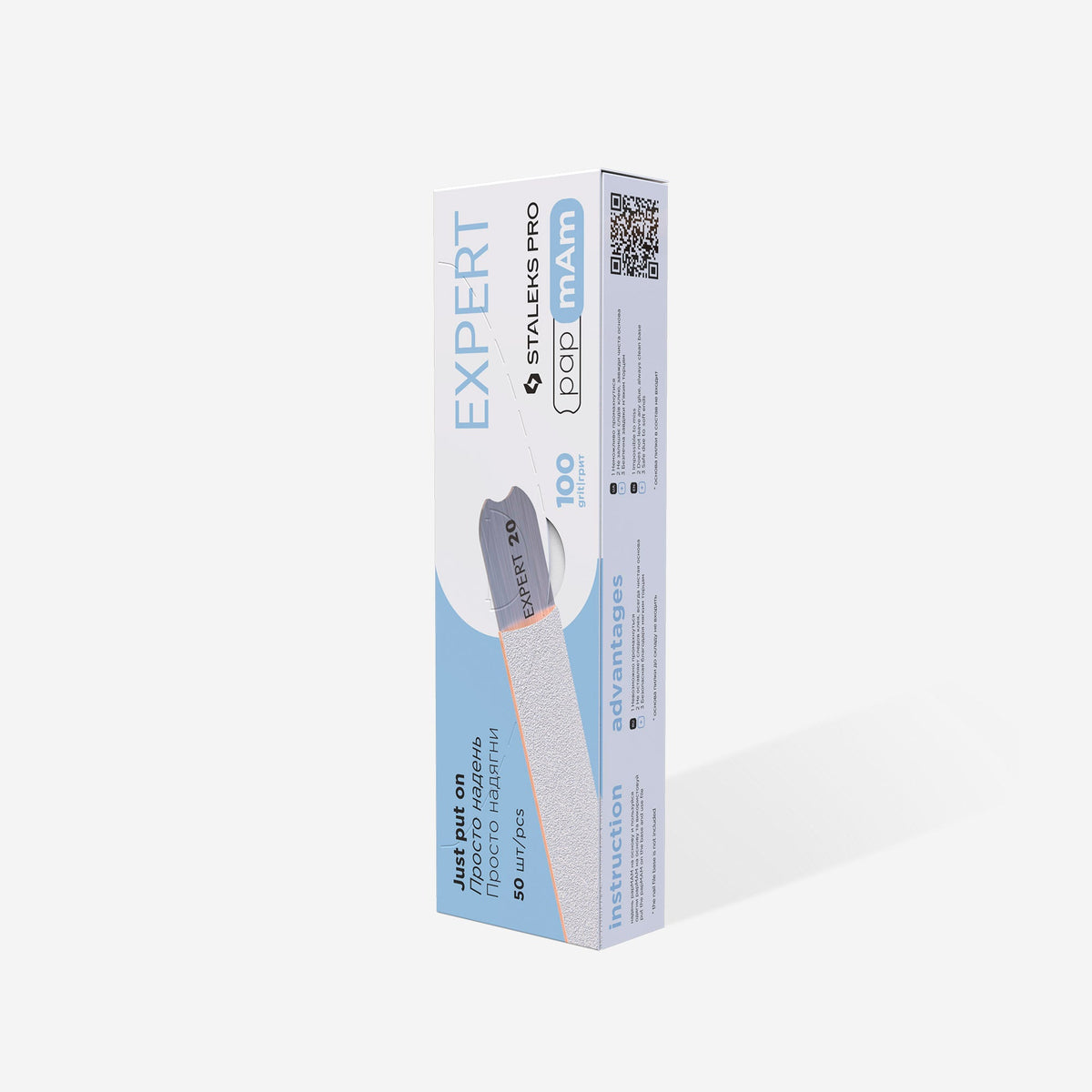 STALEKS EXPERT 20 papmAm Nail files for straight base, 100 grit (50 pcs)