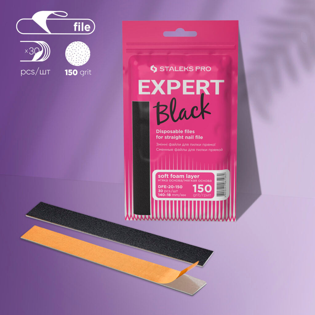 Refill pads for straight nail file soft based Staleks Pro Expert 20, 150 grit (30 pcs)