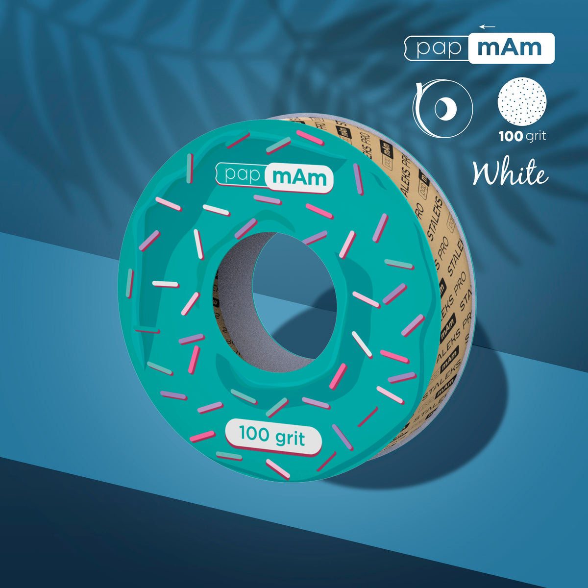 Disposable white abrasive tape papmAm EXPERT for the plastic case