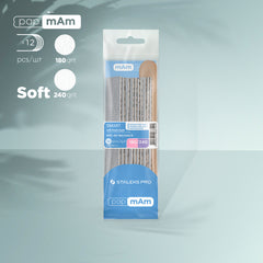 Ersatzfeilen PapMam Soft 180 grit (5 Stück), 240 grit (5 Stück) + 2 Holzsockel SMART 20
