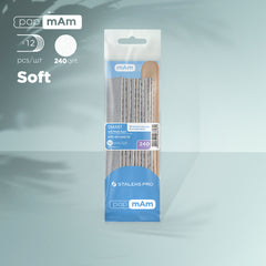 Ersatzfeilen PapMam Soft 240 grit (10 Stück) + 2 Holzsockel SMART 20