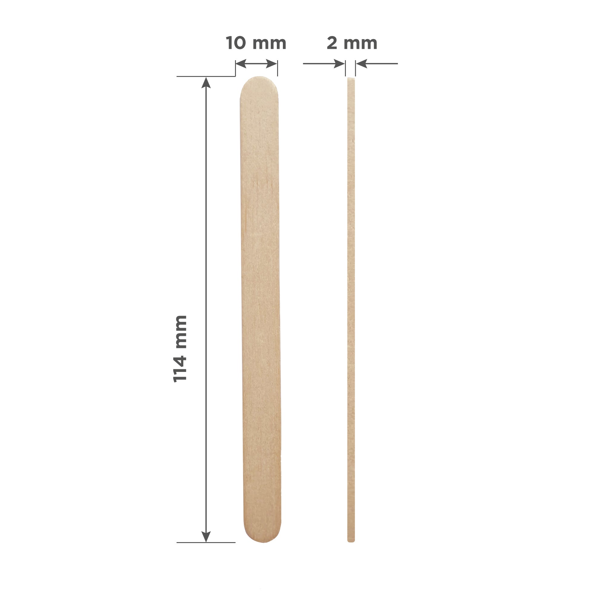 Spatule pour épilation en bois (pelle) 114x10 mm (100 pcs)