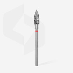 Carbide nail drill bit, "flame", red, head diameter 5 mm / working part 13.5 mm