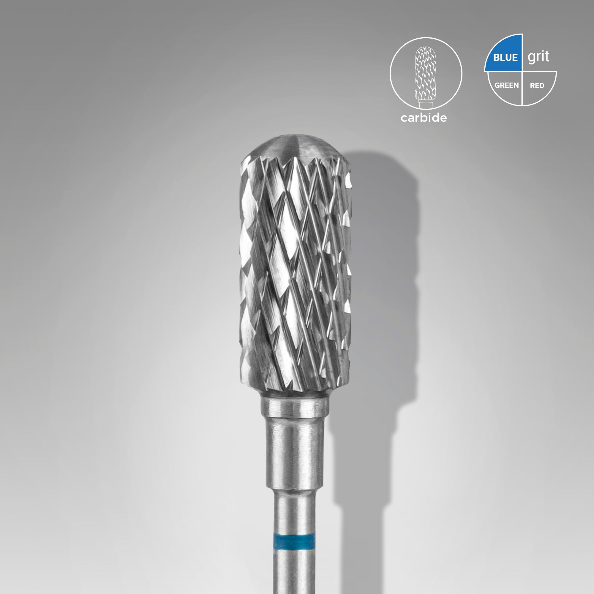 STALEKS EXPERT Carbide nail drill bit safe rounded cylinder blue, head diameter 6 mm, working part 14 mm