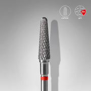STALEKS EXPERT Tvrdokovová fréza „zrezaný kužeľ“ červená, průměr 4 mm, pracovní část 13 mm