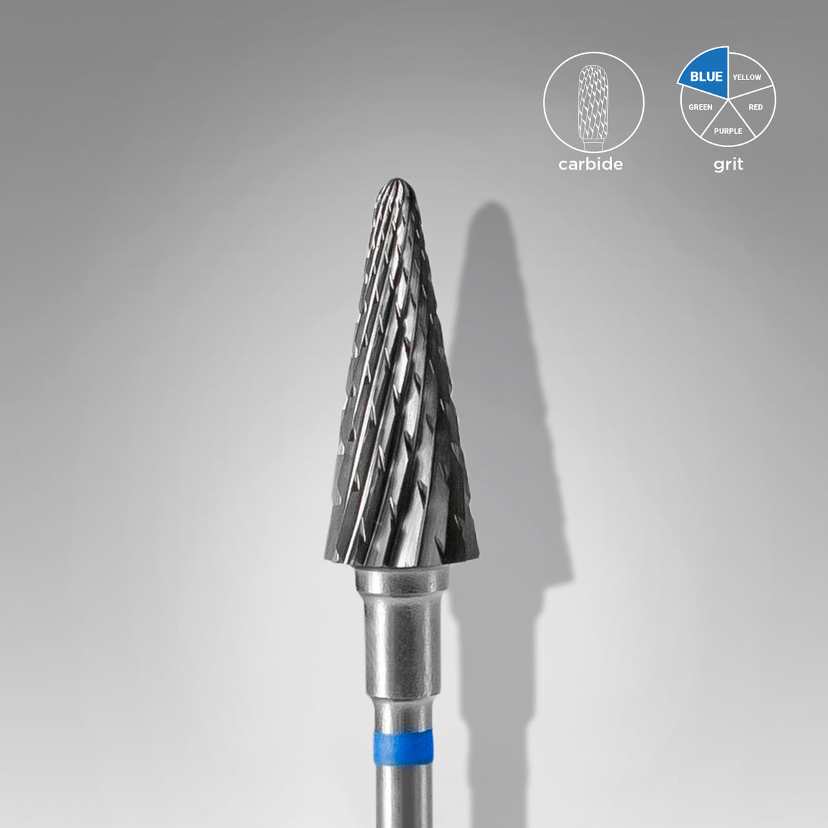 Carbide nail drill bit, "cone" blue, diameter 6 mm / working part 14 mm