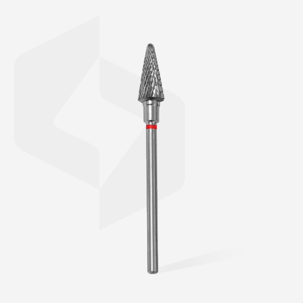 Carbide nail drill bit, "cone" red, diameter 6 mm / working part 14 mm