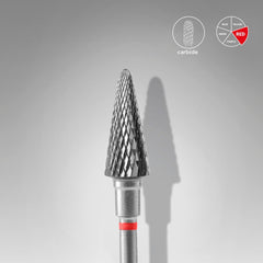 Carbide nail drill bit cone red  EXPERT head diameter 6 mm / working part 14 mm
