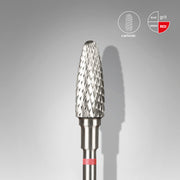 STALEKS EXPERT Carbide nail drill bit corn red, head diameter 5 mm, working part 13 mm