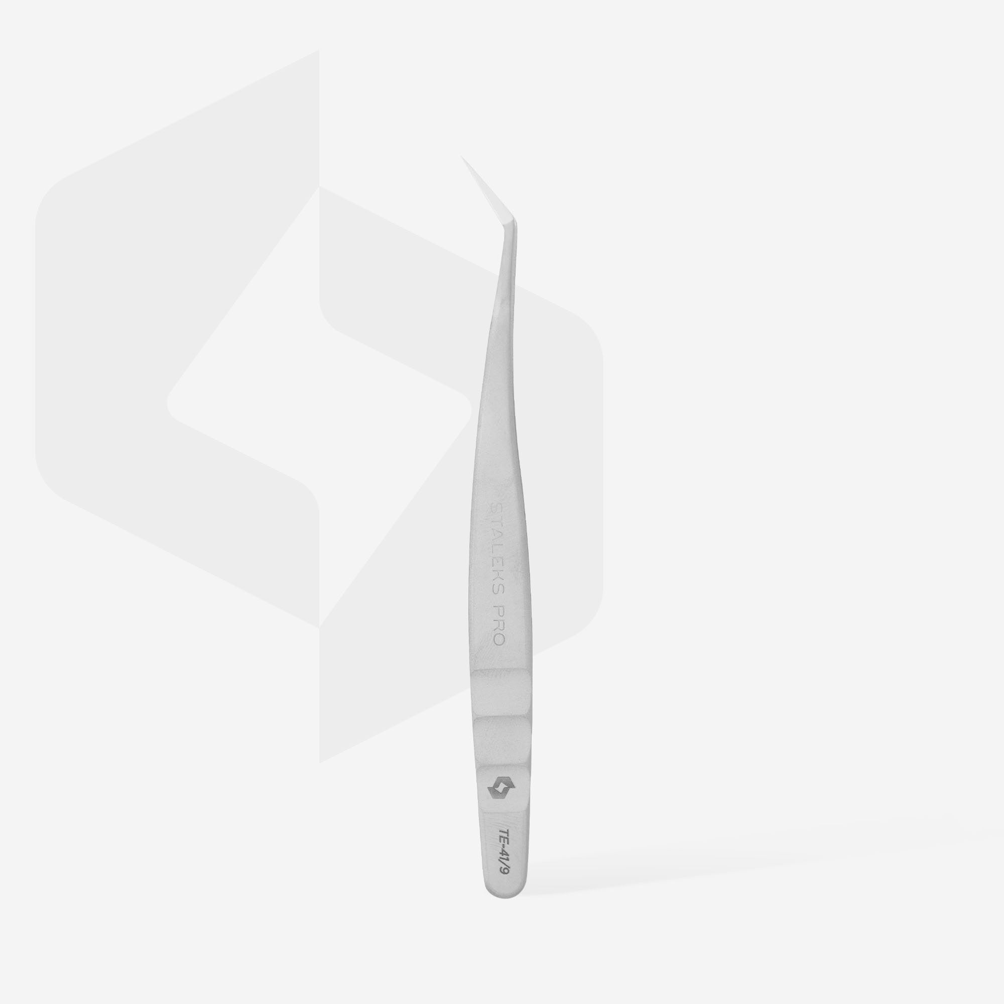 Professional eyelash tweezers EXPERT 41 TYPE 9 (L-shaped,35')