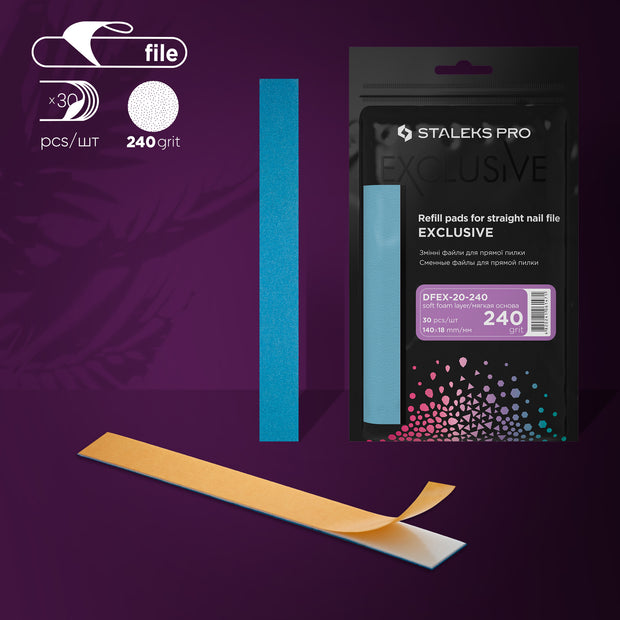 Disposable files for straight nail file (soft base) EXCLUSIVE 20 (30 p ...